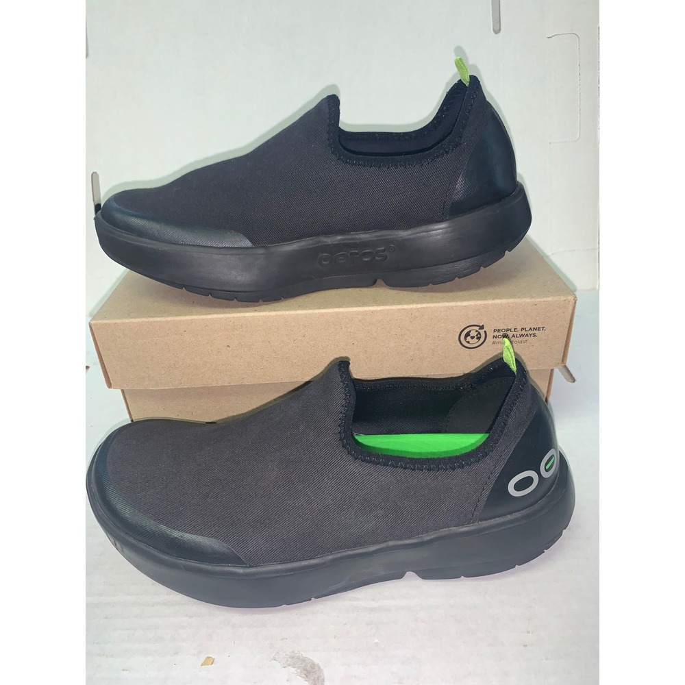 OOFOS OOmg Low Shoe Black Recovery Slip On Sneaker 12012022-98 Womens 9 EU 40